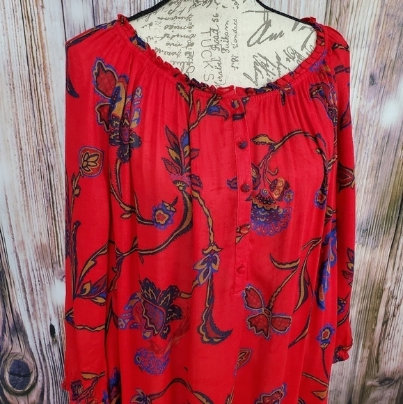 Lucky Brand Londynn Printed Peasant Blouse - Picture 3 of 8